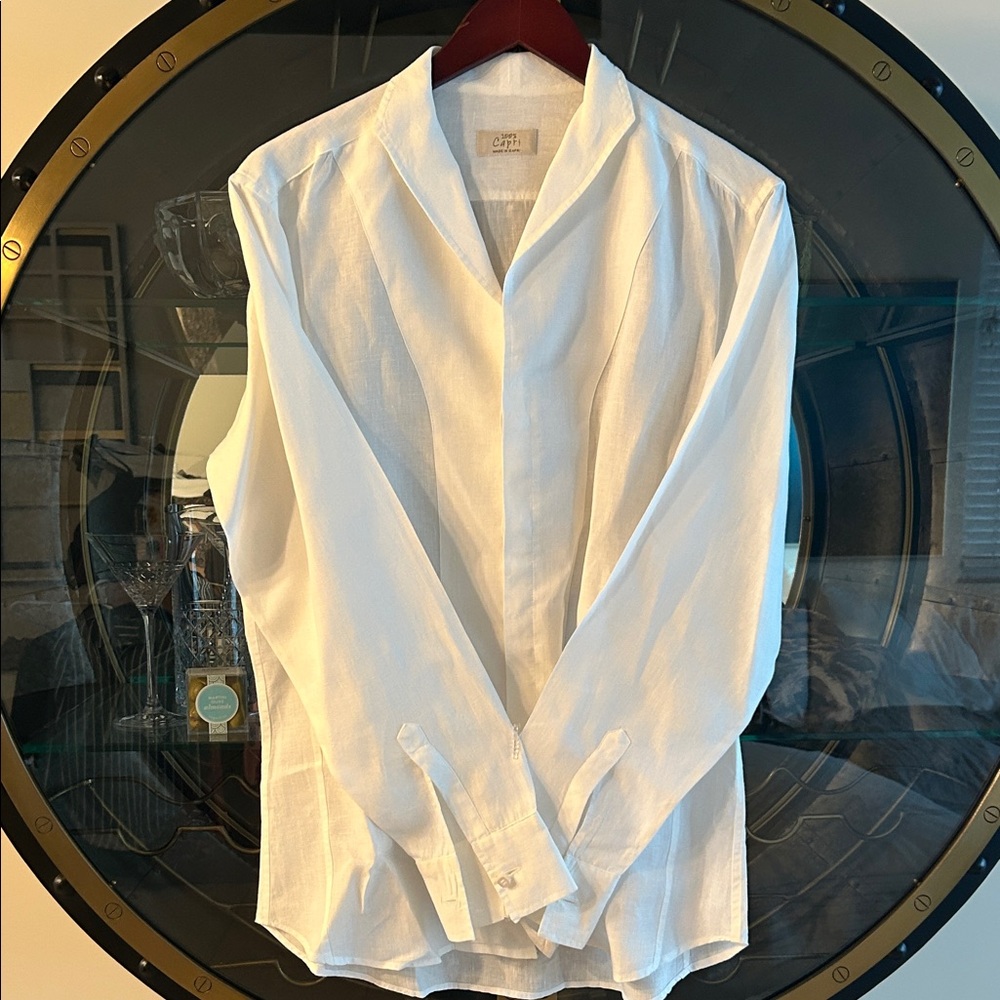 100% Capri White Linen Shirt